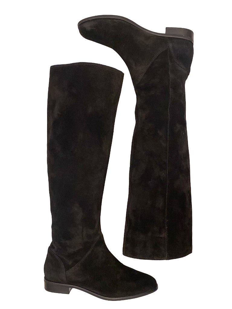 Gianni Bini Black Suede Knee High Riding Boots "Love-It" Flat Low Heel Sz 9m — image 5 of 8